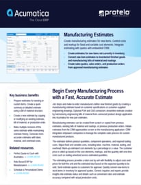 Acumatica Manufacturing Estimates