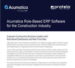 Acumatica Role-Based ERP Software for the Construction Industry