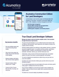 Acumatica Construction for Land Developers