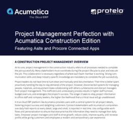 Project Management Perfection with Acumatica Construction Edition